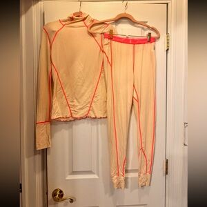 Free people base layer merino wool set just flurries myokos ski top leggings s